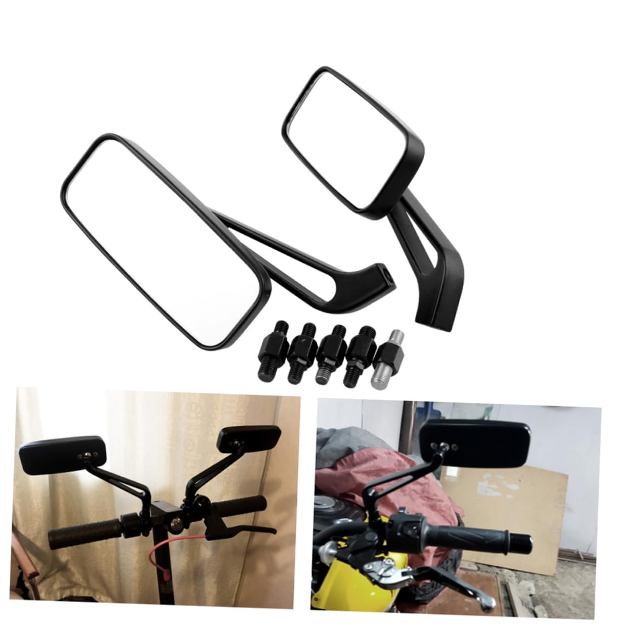 TOPBATHY 2 Paires Rétroviseur Miroir Rétro pour Guidon Accessoire de Remplacement Compatible et Adapté Aux Cruisers Tout et Scooters