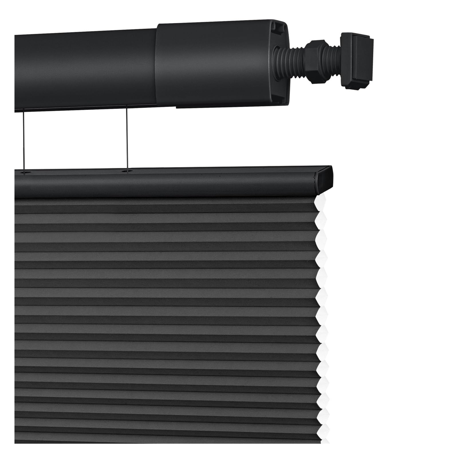 WENYOG No Drill Blind No Drill Top Down Bottom Up Cellular Pleated Shades Cordless Shades For Windows Light Filtering Home Honeycomb Blinds(Black,80x150cm)