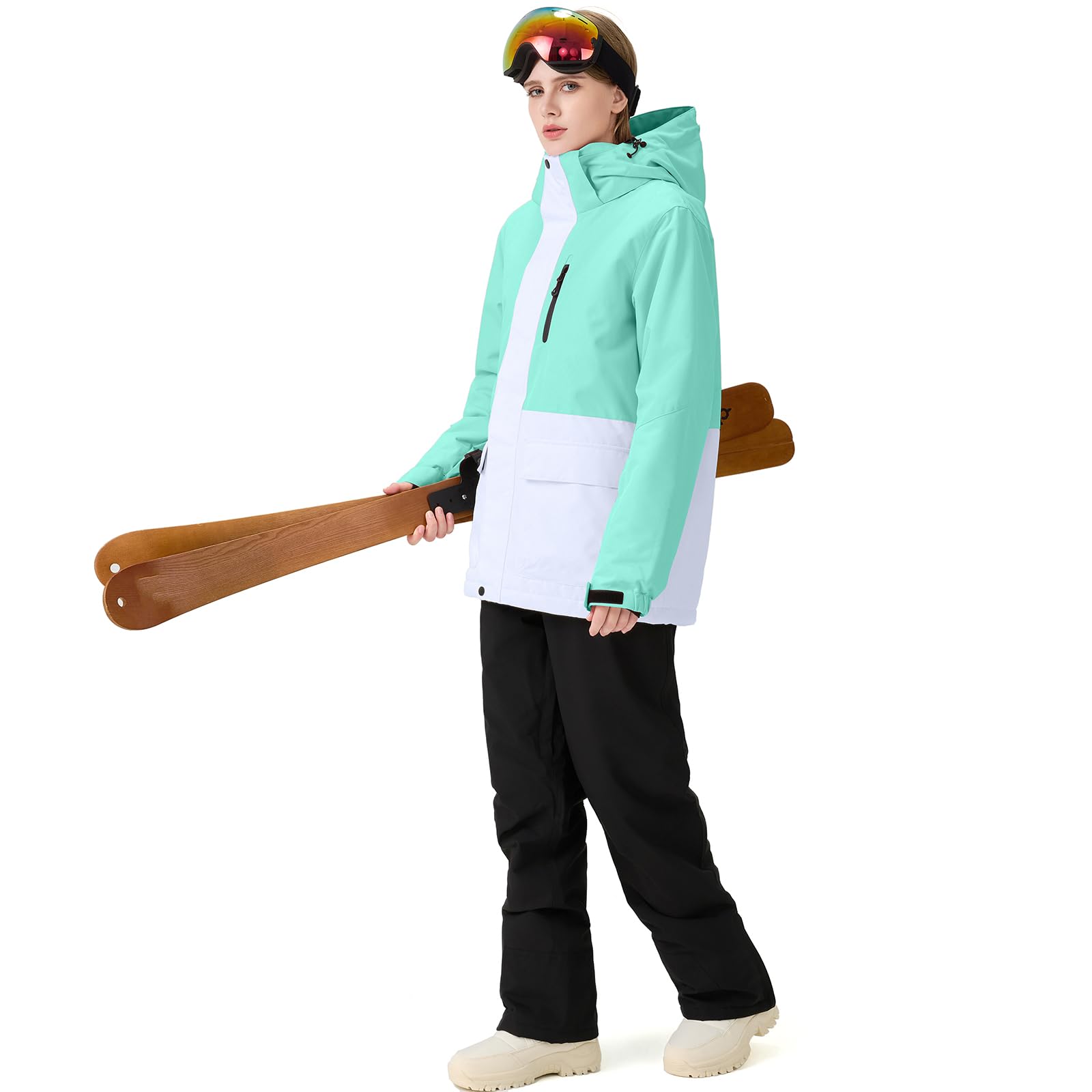 HOTIAN Damen Ski Jacke und Hosen 2 Teilig Set Skianzug Damen Wasserdicht Winddicht Winter Warme SkiSchnee Skifahren Sätze Snowboard Set