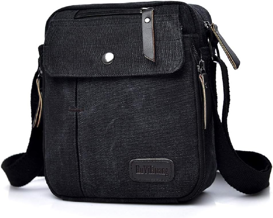 Canvas Small Messenger Bag Shoulder Crossbody Purse Wallet Travel Carry Bag Daily Handbags for Men Women