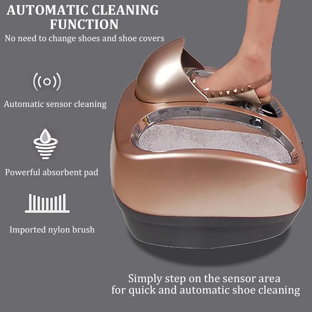 Máquina Inteligente para Limpiar Suelas De Zapatos, Equipo Eléctrico para Limpiar Calzado, Máquina Automática para Pulir Zapatos con Sensor,Champagne