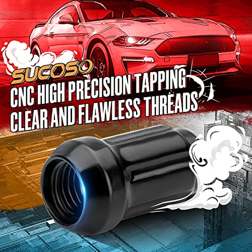 1/2-20 Lug Nuts,20Pcs 6 Spine 1.38" Long Cone Bulge Seat Aftermarket Locking Wheel Lug Nut With Socket Key For Dodge Ford Jeep Golf Cart Ezgo Club Car Cherokee Commander Comanche Liberty Tj Xj Zj Cj5 #TOP4