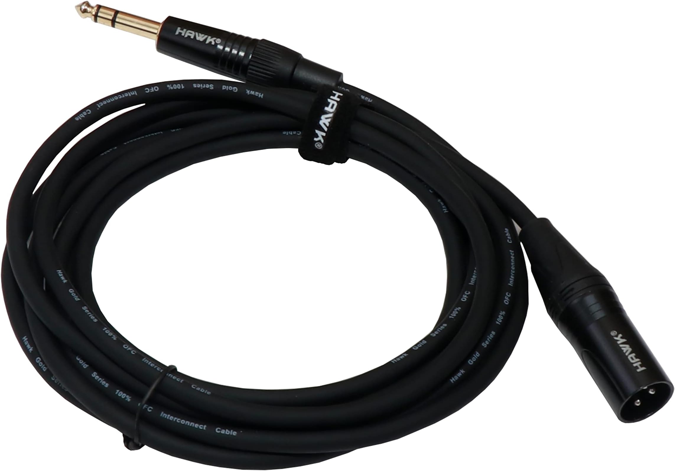 SXSG010 Gold Series 6.35mm TRS Male to XLR Male Balanced Interconnect With USB Cable Tie for Monitor - 3 Meter (Black)