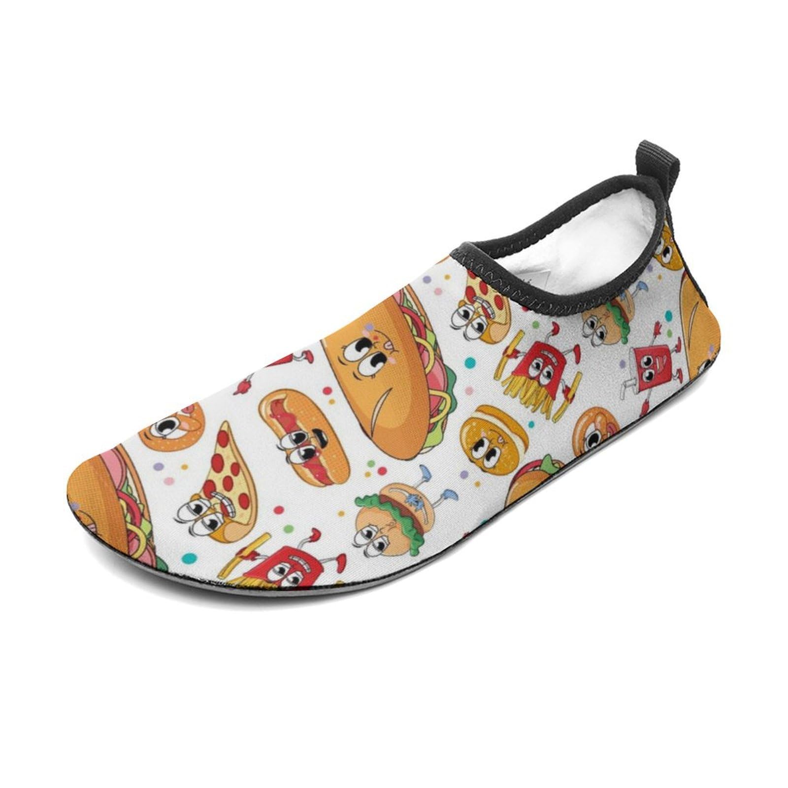 CSEMEIE Food Theme Pattern Water Shoes Beach Shoes Aqua Socks for Women Men Swimming Yoga