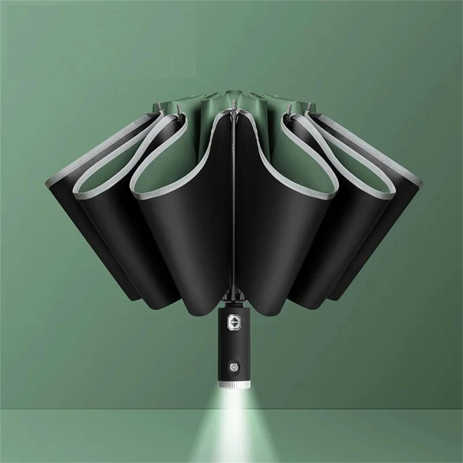 Ombrello Auto Open Close Ombrello Inverso Led Ad Emissione Luminosa Dieci Ossa Business Ombrello