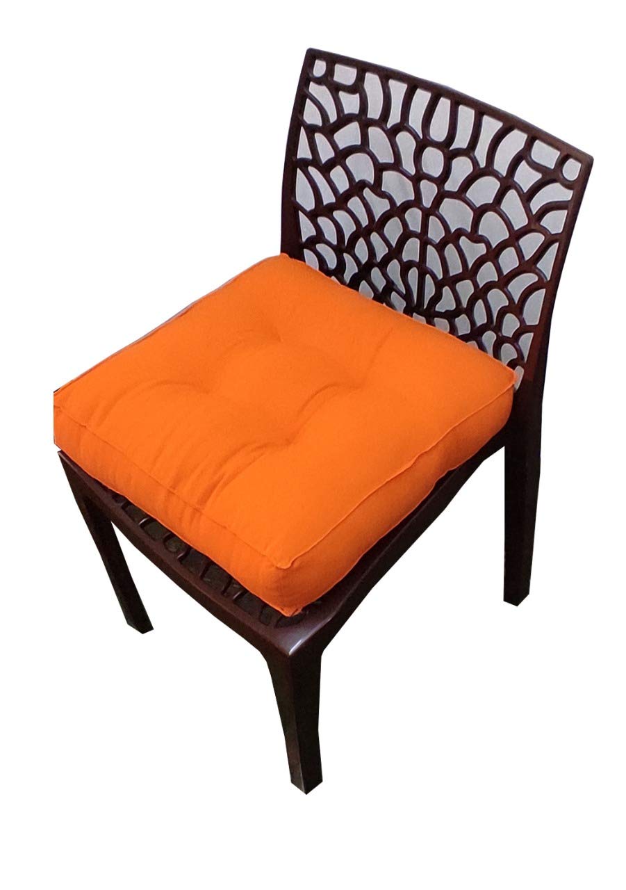 Organic Silk Cotton/ Kapok/ Ilavam Panju Square Car Seat / Chair Pad Cushion, Size 16" X 16" Inches -Pack of 1., Gold-image-45
