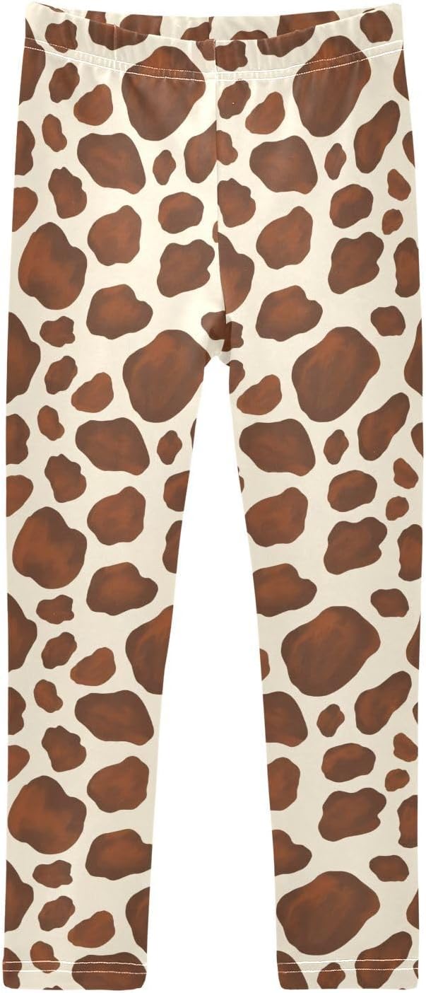 GAIREG Girls Printed Yoga Pants Brown Giraffe Beige