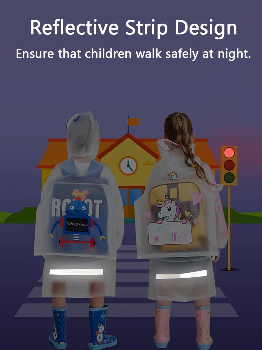 Kids Raincoats Boys Girls Rain Jacket Lightweight Rain Coat Waterproof Rain Poncho Reusable Rainwear 5-14 Years - Image 4