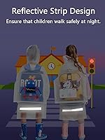 Vista 4 de Chubasqueros para niños y niñas, chaqueta de lluvia ligera, impermeable, poncho de lluvia reutilizable, ropa impermeable de 5 a 14 años