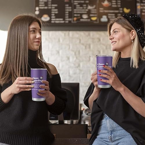 Miniatura 6 de Chaos Coordinator - Vaso de acero inoxidable de 20 onzas, regalos de cumpleaños y Navidad para mujeres, jefas, señoras, profesores, compañeras de