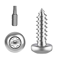 Vista 7 de MewuDecor #14 x 2 Pulgadas Tornillos de Chapa de Seguridad Torx con Cabeza de Botón de Acero Inoxidable 304, Tornillos Antirrobo a Prueba