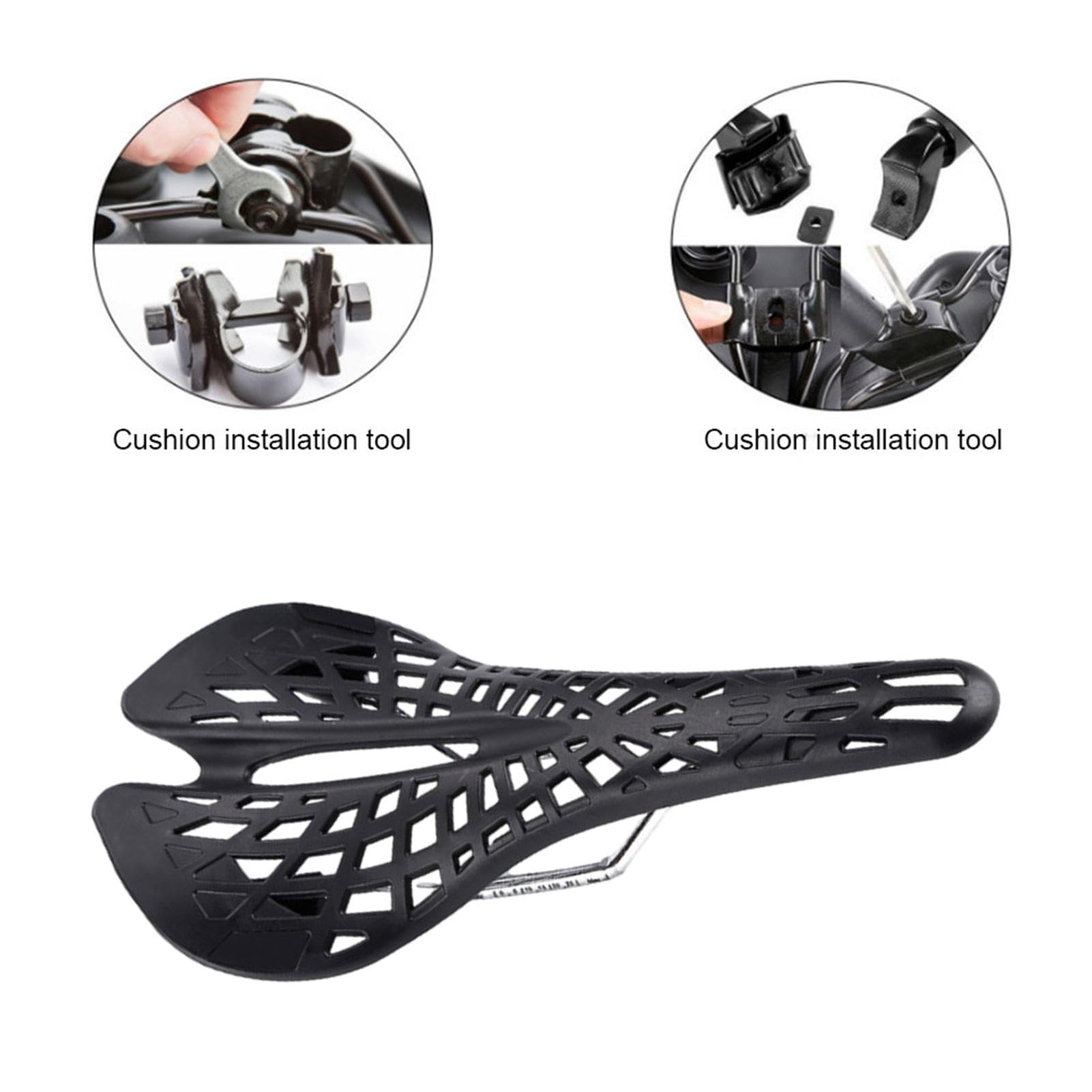 Sella per bicicletta – Cuscino per bicicletta con luce a forma di ragno traforato, per bicicletta, ammortizzante, per cyclette, bici da corsa, mountain bike