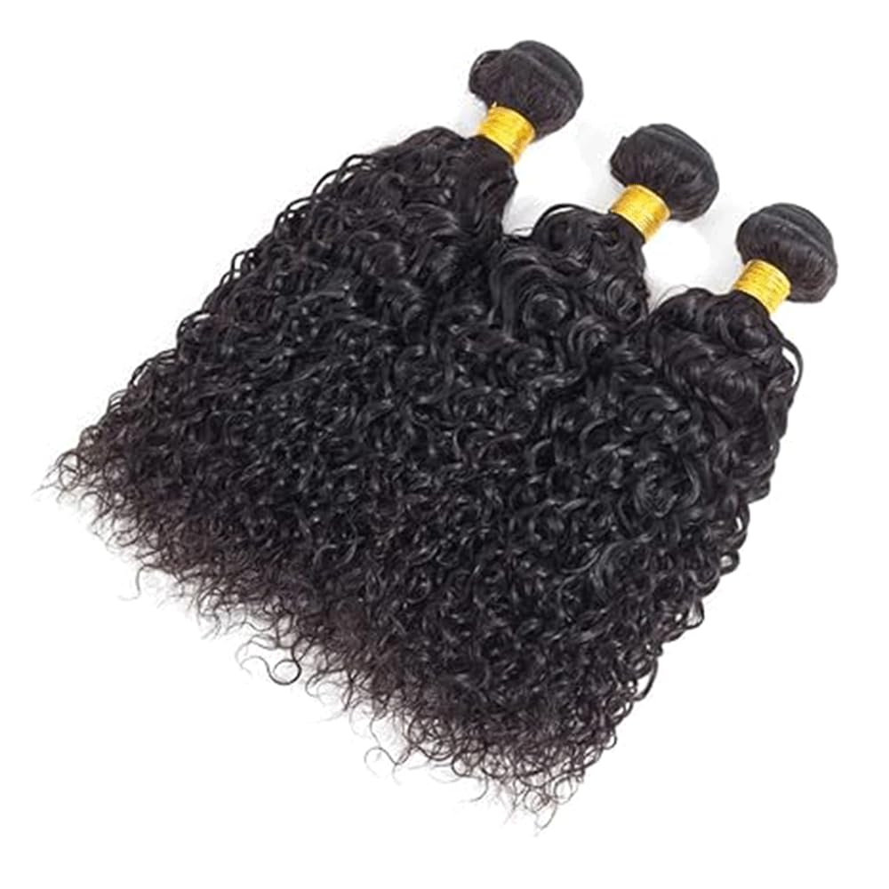 Kinky Curly Perruque Femme Bundles Human Hiar Unprocessed Brazilian Virgin Human Hair Extensions 1B Natural Black Cheveux Humains Bundle With Minimal Shedding For Women 14 16 18 Inch