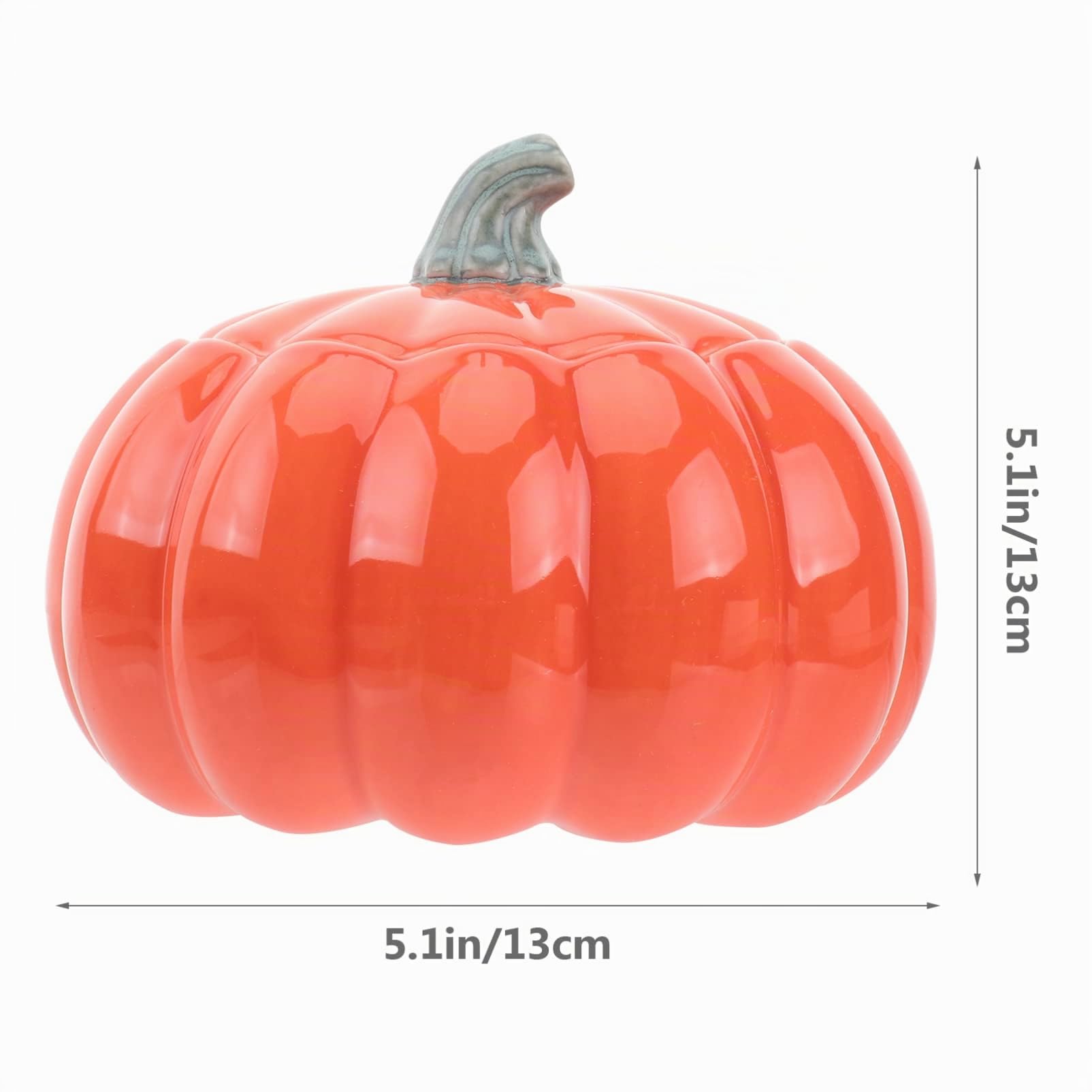 HEMOTON Cuenco De Calabaza De Cerámica Con Tapa 5.1 Pulgadas Tazón Para Sopa Vapor Recipiente Multifuncional Para Cocina Hogar Restaurante Picnic