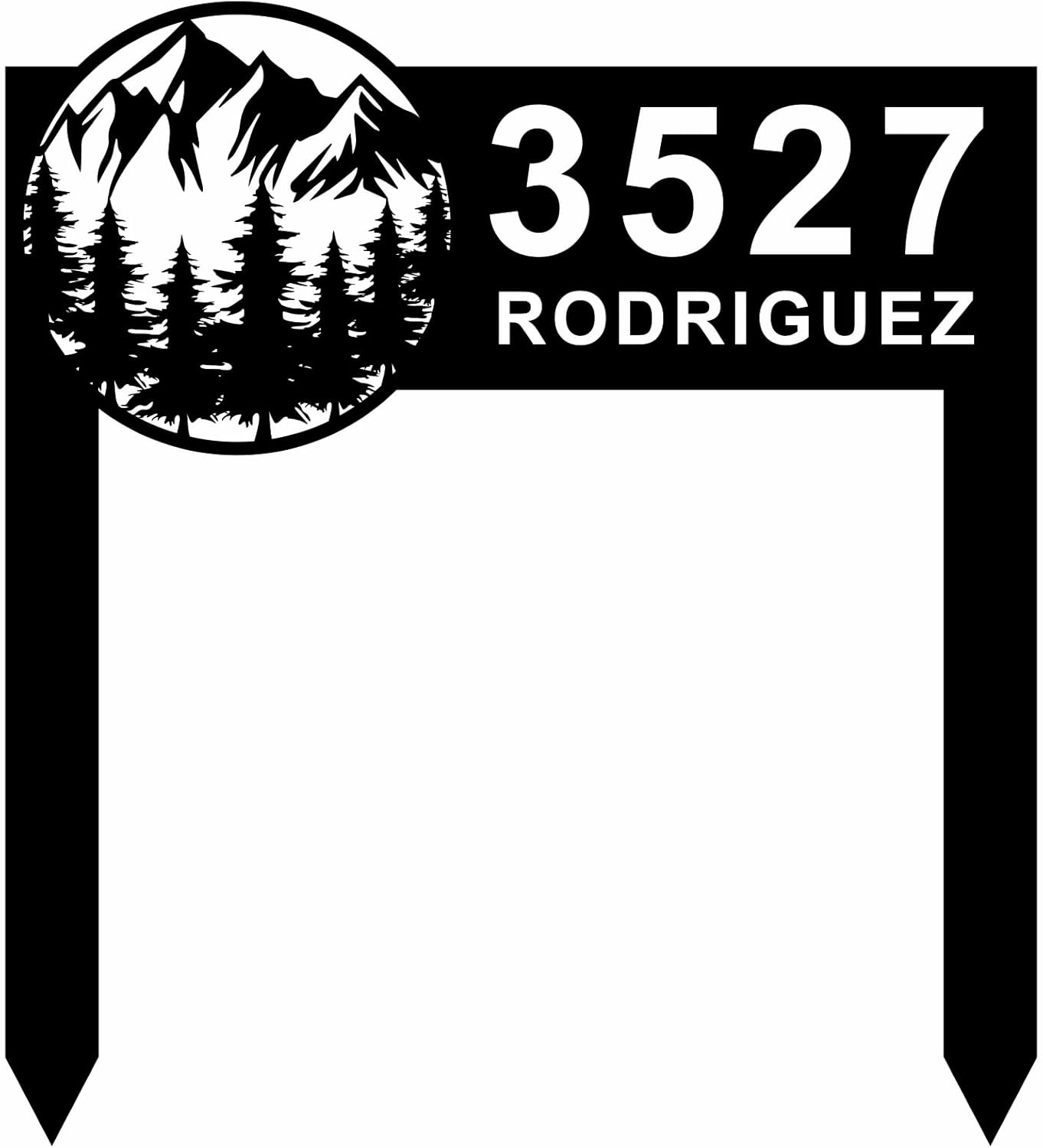 Personalized Metal Adress Sign, Personalized Address Yard Signs, Garden Address Sign, Metal Address Sign with Stakes, Outdoor House Number Sign for Yard Lawn Address Sign