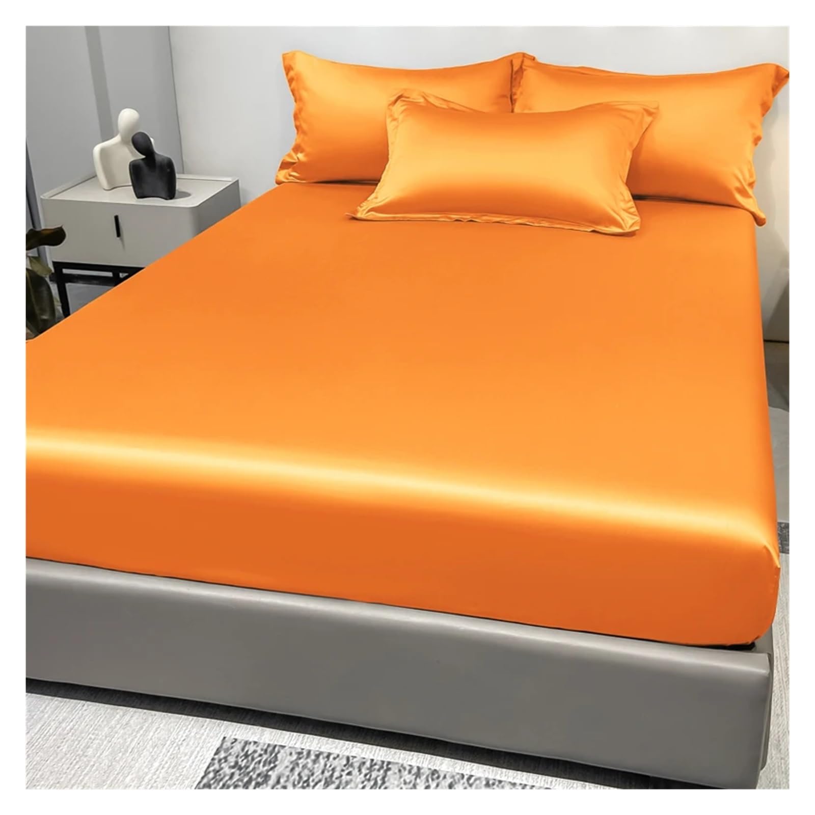 Drap housse satin anti-frisottis pour des nuits douces et fraîches sans transpiration