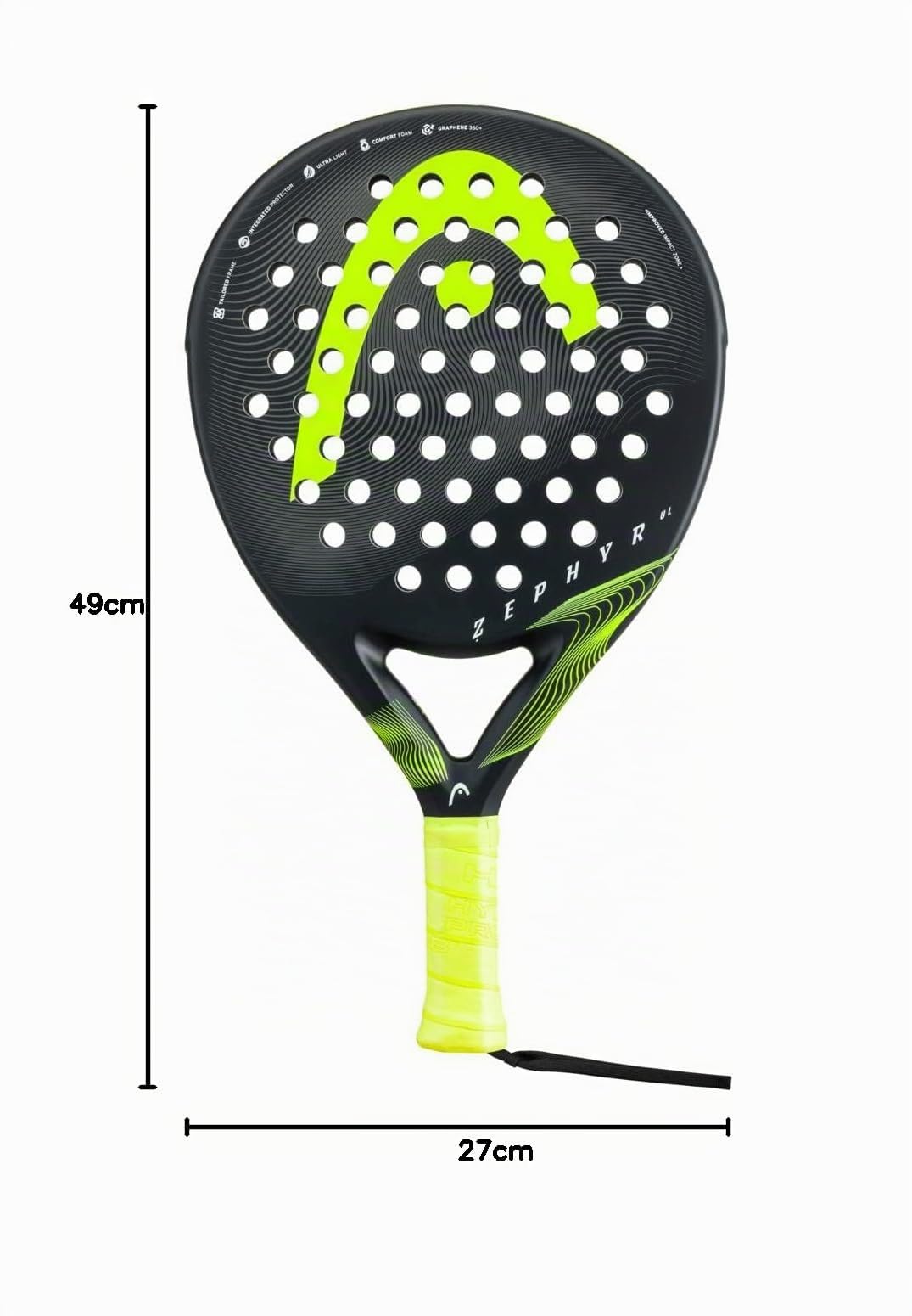 Head Graphene 360 Zephyr Padel/Pop Serie de paletas de Tenis (Zephyr, Pro, UL)