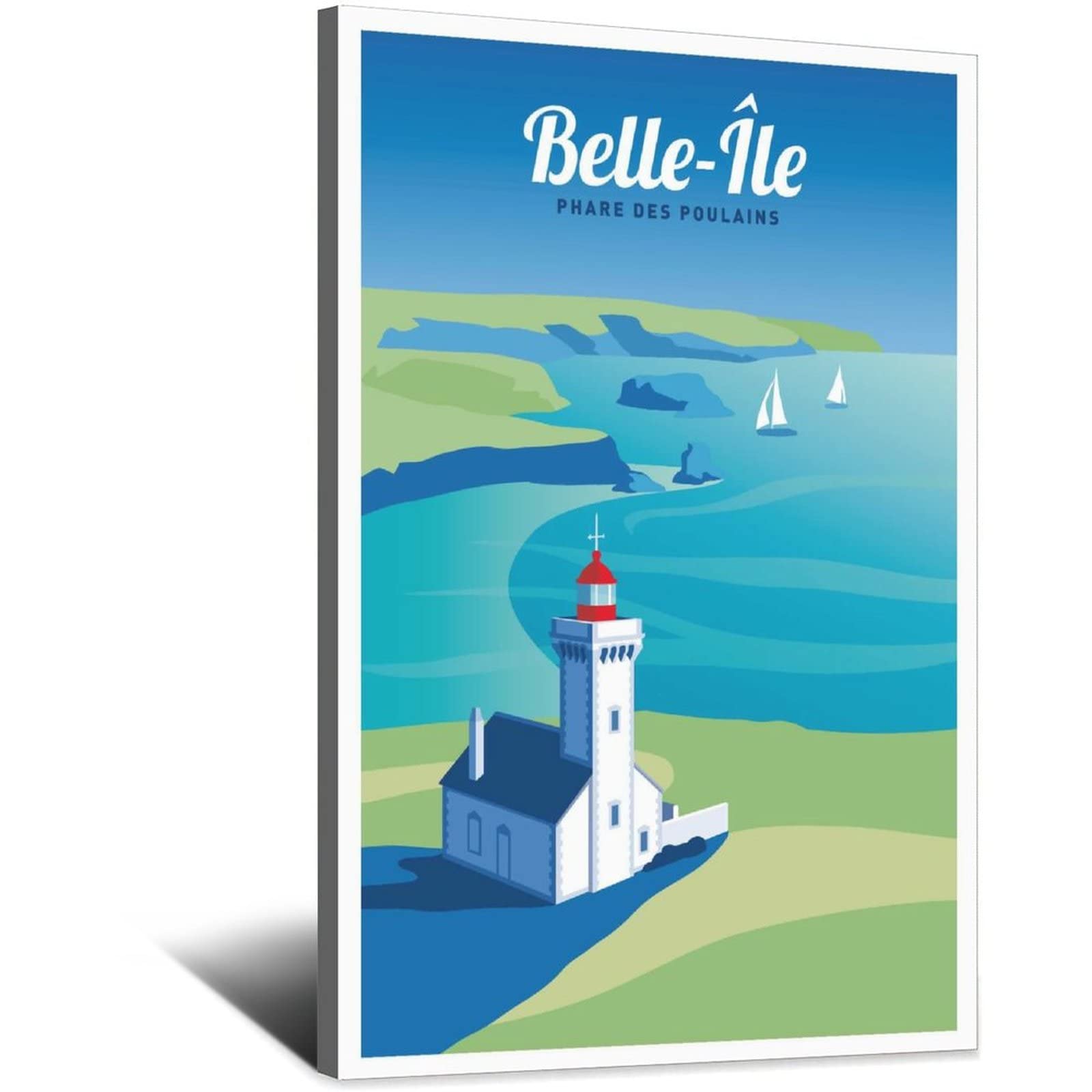 Cartel decorativo de viaje de la isla de Francia, cartel de viaje vintage, póster de lienzo moderno para dormitorio, póster de pintura de póster de decoración de pared, regalo de arte