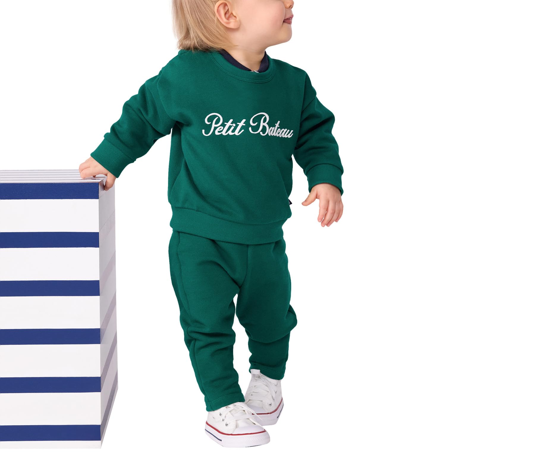 Petit Bateau Petit Bateau A0e0502 Haftowana bawełniana bluza dziecięca odzież dzienna dla chłopca (zestaw 1 sztuk)