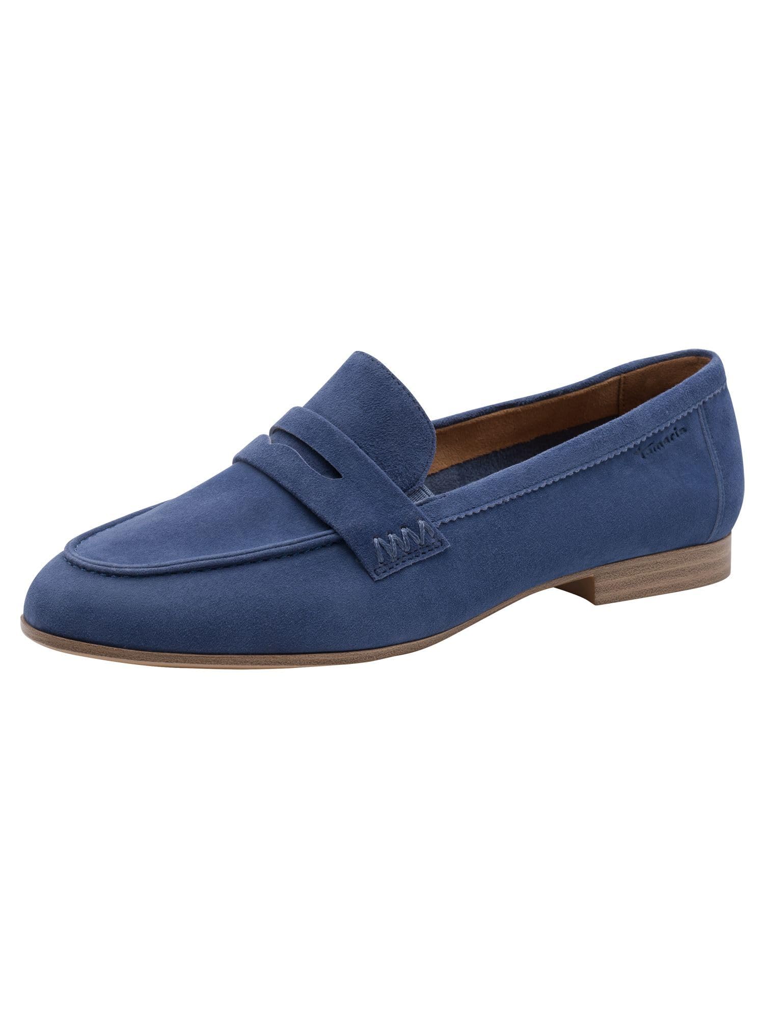 Tamaris Women's loafer flat leather blue 5.5 UK