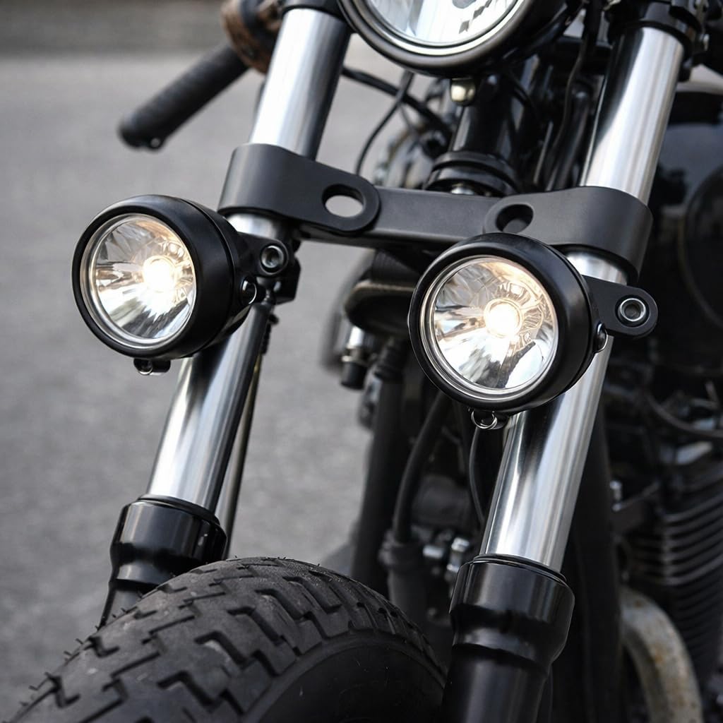 2Pcs Rear Indicator Bracket, Universal Indicator Rear/Front Light Relocation Holder Black Steel Shock Brackets