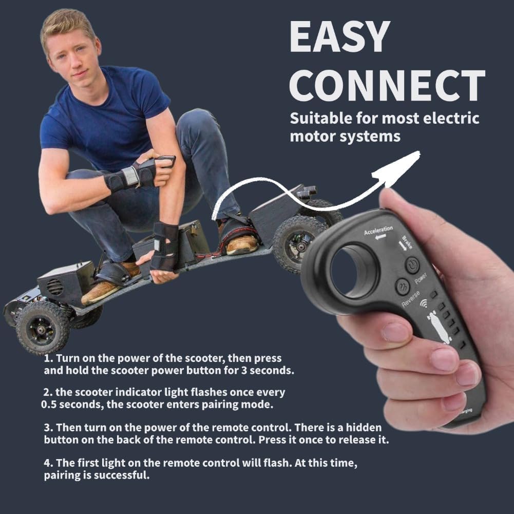 GAHQB Electric Skateboard Remote,4 Speed Controller Electric Skateboards | Suitable for Smart Four Wheel Double Drive Electric Scooter, LED Power/Modes Indicator, TypeC Charging