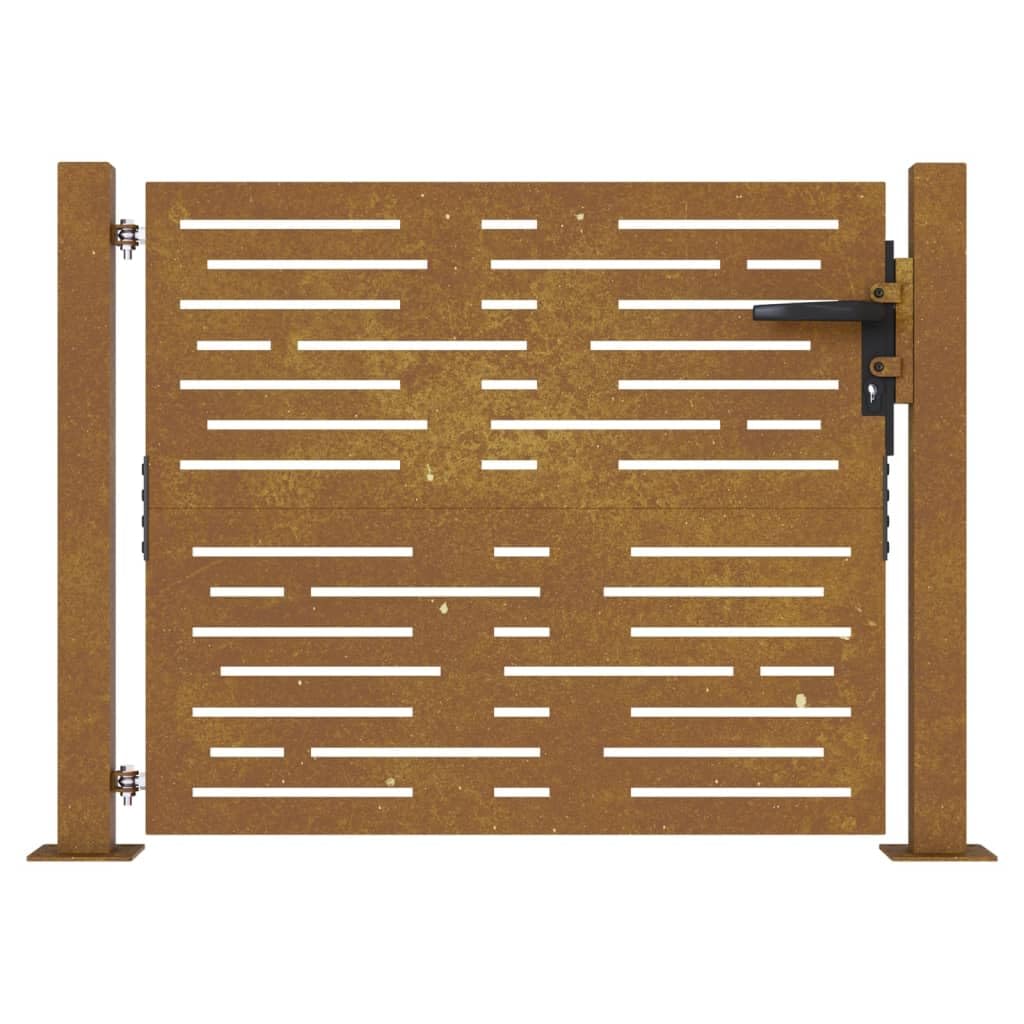 ShGaxin Gartentor 105x80 cm Cortenstahl Quadratisches Design, Gartentür, Zauntor, Garten Tor, Gartenpforte, Garden Gate, Gartentüre - 153250