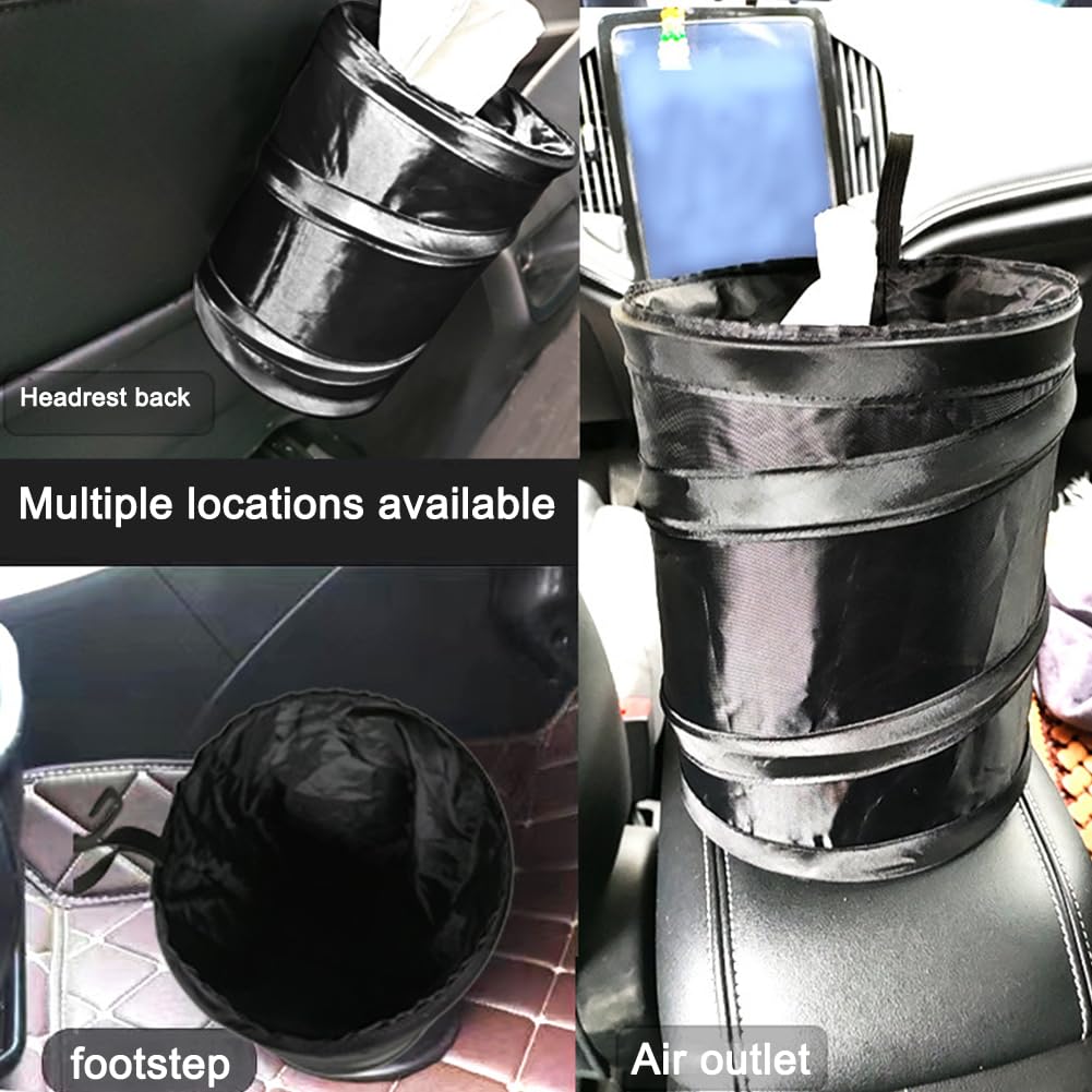Xiaokeis 2 Pack Car Trash Bag, Mini Collapsible Pop-up Cars Garbage Can, Waterproof Hanging Car Trash Can, Cars Trashs Bin, Accessoriesfor Camping, Traveling & Outdoor