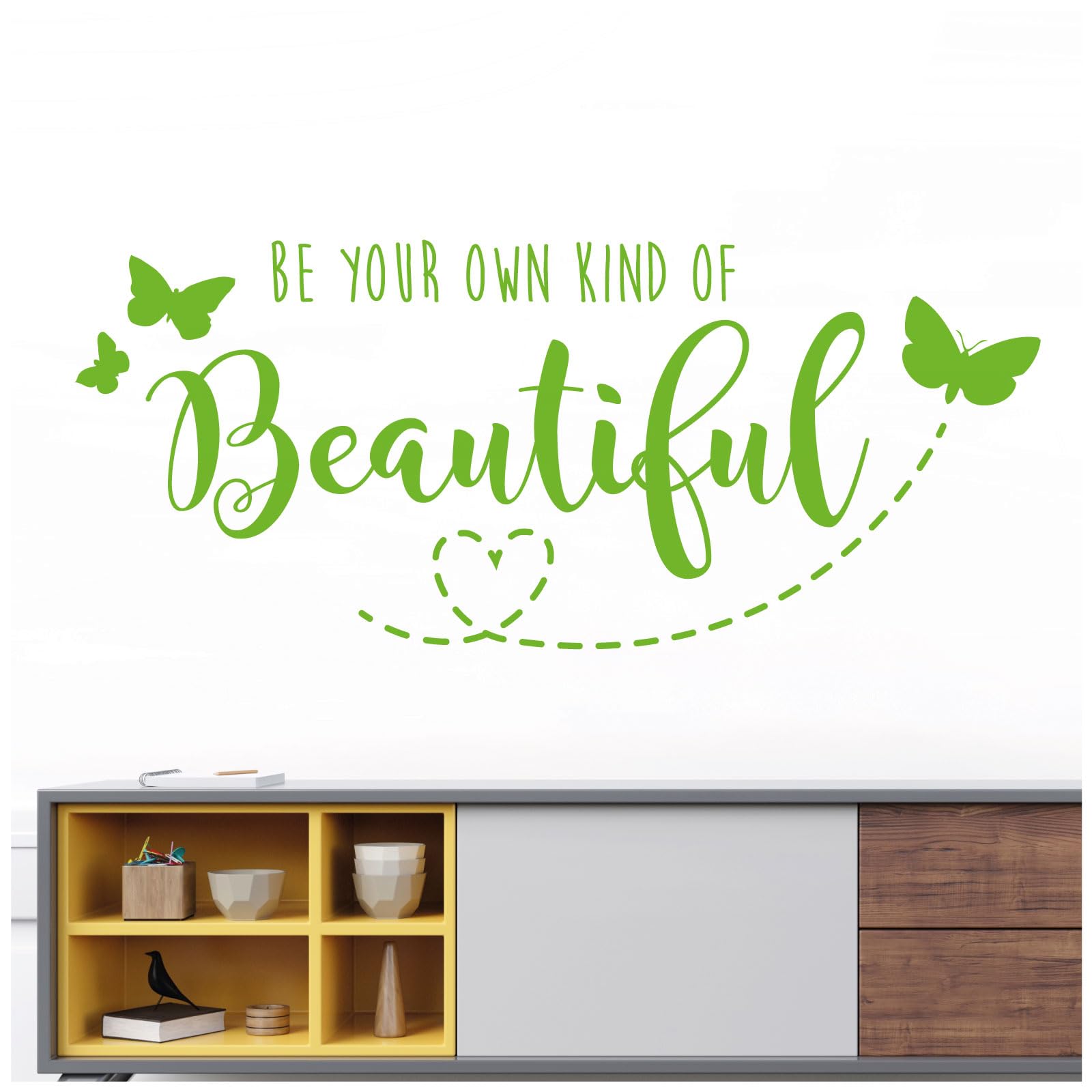 Be Your Own Kind of Beautiful - Decal Wall Decor Art Sticker [Medium] [Lime]