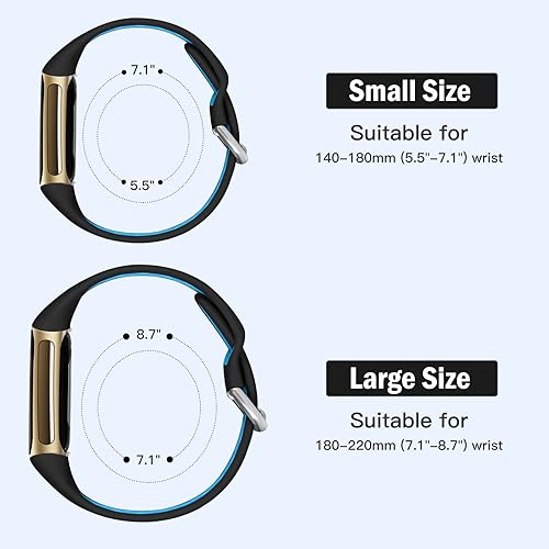 Vista 49 de Maledan Compatible con Fitbit Charge 6/Fitbit Charge 5 bandas para mujeres y hombres, correa deportiva de silicona suave para Charge 5 y Charge 6