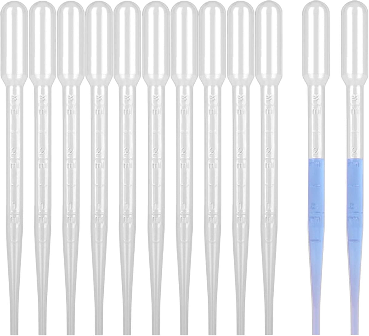 moveland 3ML Plastic Pipettes Disposable for Makeup Tool, Class, Crafting | 10 PCS, Leak-Proof Design, Calibrated Scale, Soft & Flexible, Food-Grade Plastic, for Aquariums, Oils, Pet Food, Painting