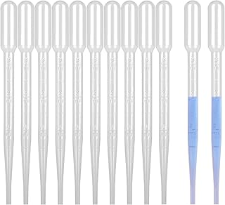 3ML Plastic Pipettes Disposable Eye Dropper Pipettes, Premium Graduated Pipettes Essential Oil Transfer for Makeup Tool, Science Class, Crafting, DIY Ar, 10 PCS