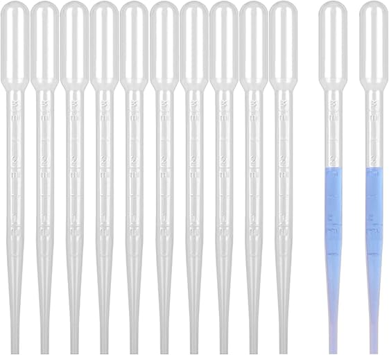 moveland 3ML Plastic Pipettes Disposable Eye Dropper Pipettes, Premium Graduated Pipettes Essential Oil Transfer for Makeup Tool, Science Class, Crafting, DIY Ar, 10 PCS