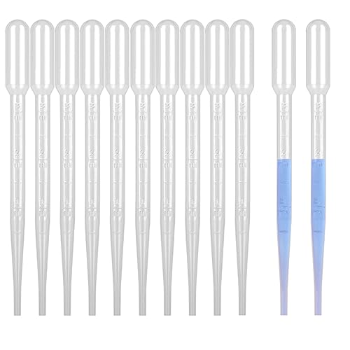 moveland Pipetas de plástico desechables, 3 ML, goteros graduados, alta calidad para transferir aceite esencial para herramienta de maquillaje,