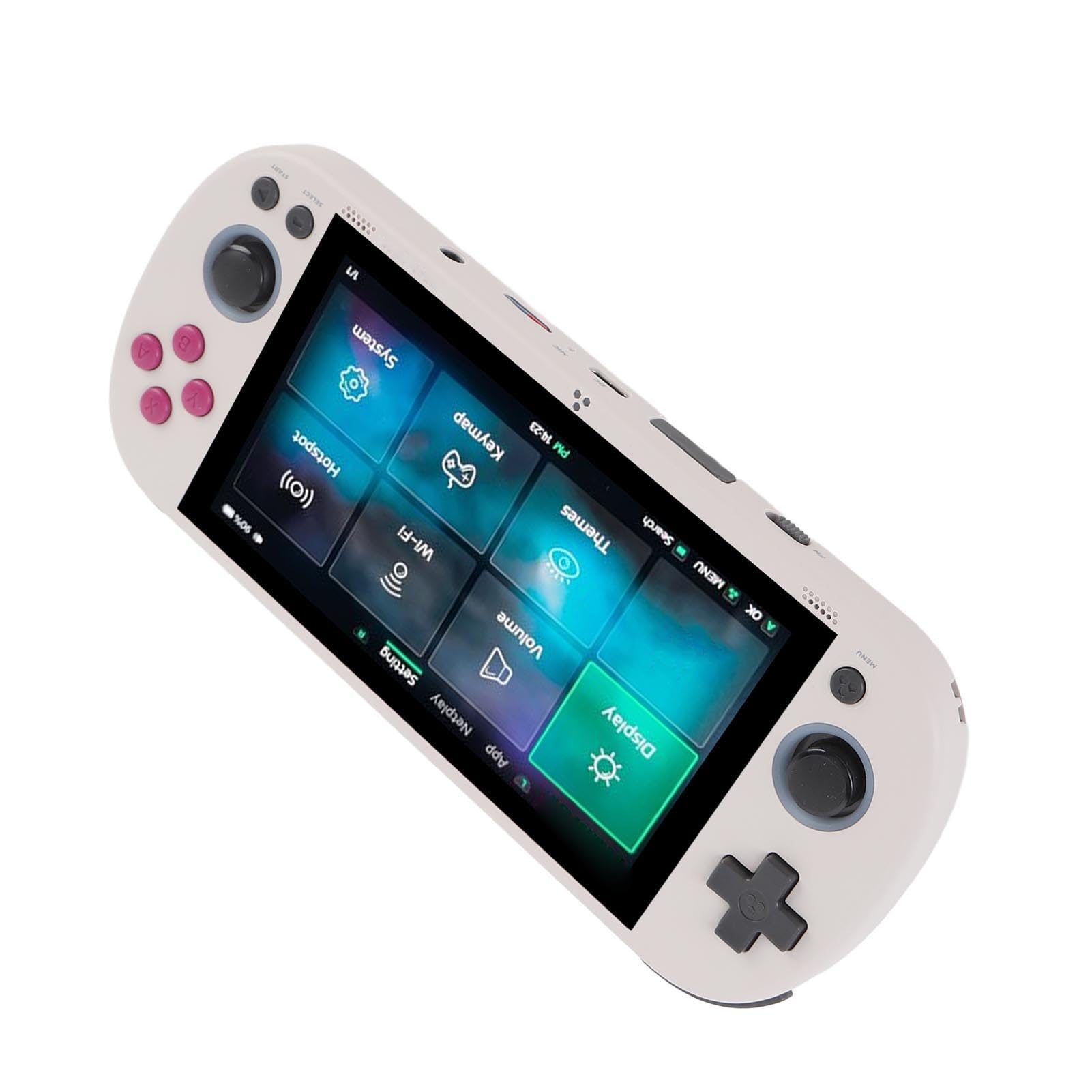Console per Videogiochi Intelligente Batteria a Lunga Durata e Display Chiaro Console per Giochi retrò Portatile con 64 GB Supporta 28 Simulatori di Gioco Portatile da 4,96 Pollici per (GRAY)