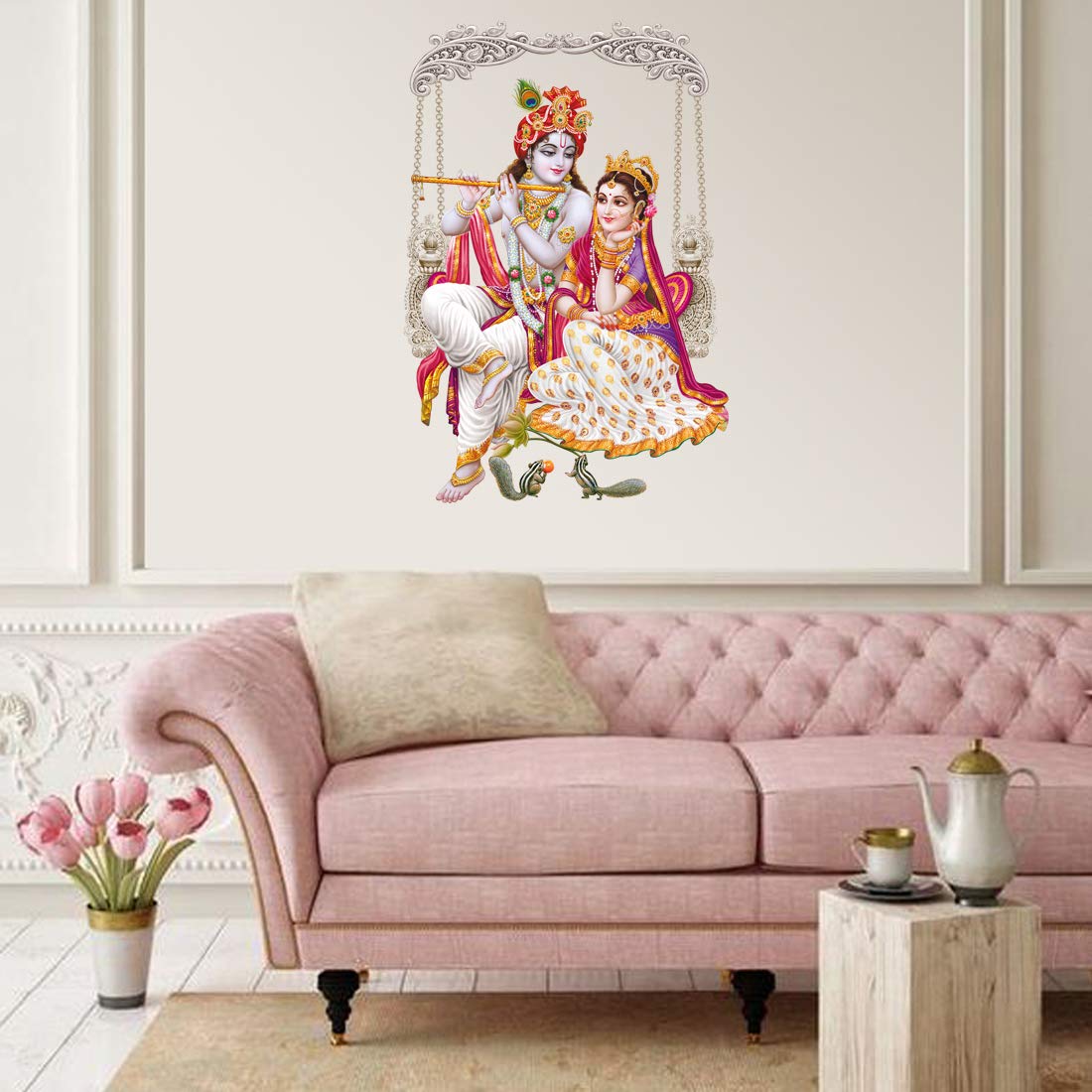 Rangoli Large Wall Sticker Multicolor Vinyl 50 or 70 CM Pack of 2 2