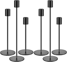 Chandelier Bougeoir 6Pcs Bougeoirs Détenteurs Qintora Bougeoirs Cônes Noirs, Chandelier Bougeoir Noir, 33/28/22 cm Candélabre pour Salle À Manger Salon d'anniversaire Décor À Maison Bougie Chandelier