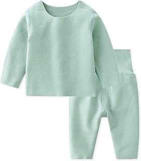 Ropa Interior Térmica para Bebé,Conjunto Térmico para Bebés Niños Niñas Camisas e Pantalones Conjuntos de Pijamas Térmica Ropa de Dormir Camisones Manga Larga para 0-24 Meses