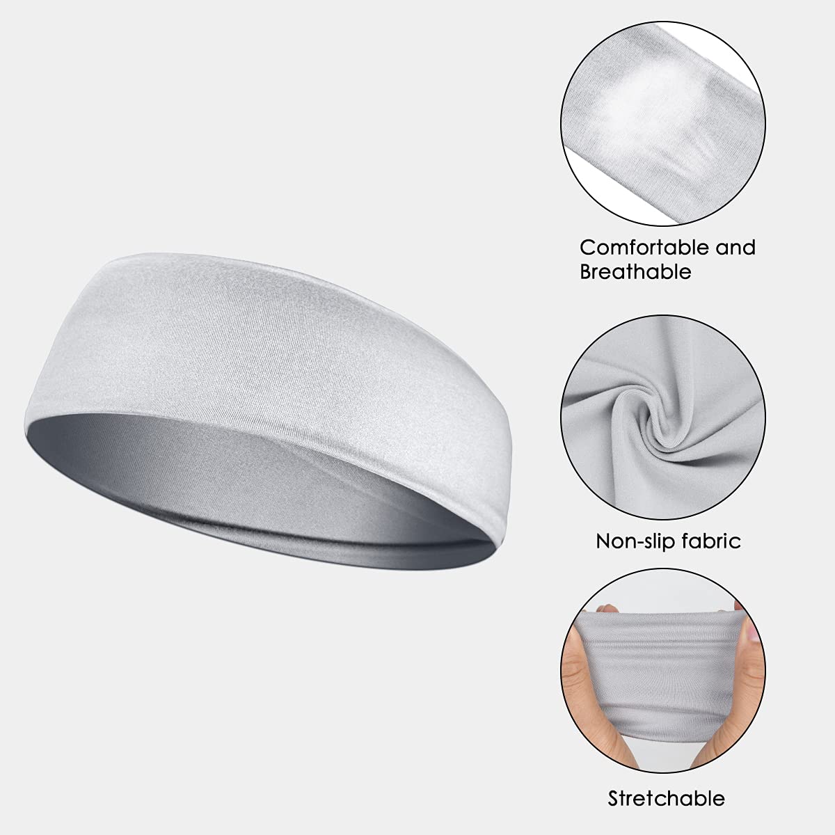 Flintronic Fasce per Capelli, 6/4 PCS Fascia Sportiva Capelli Donna, Fasce Sportive, Fasce Elastica per Capelli, Headband Sport, Fascia Sportiva Antiscivolo per Fitness Yoga Running Ciclismo