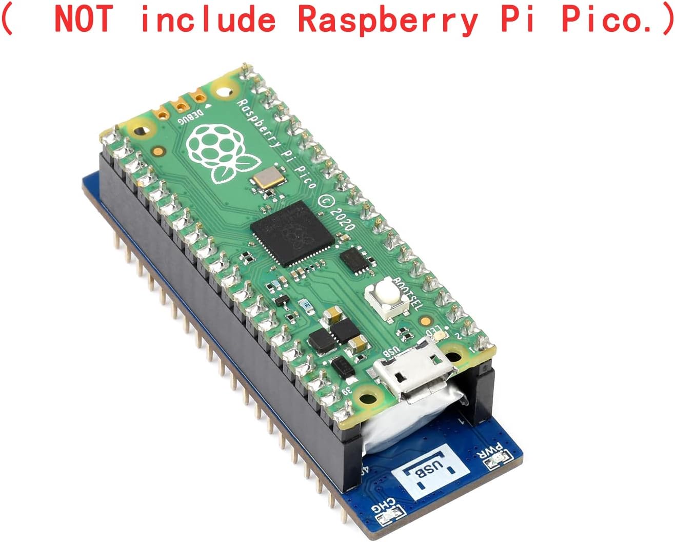 5V I2C Uninterruptible Power Supply UPS Module Breakout Shield HAT Starter Kit for RasPi RPI Raspberry Pi PICO 2 W Projects WH 2W RP2040 RP2350 Expansion Board Accessories