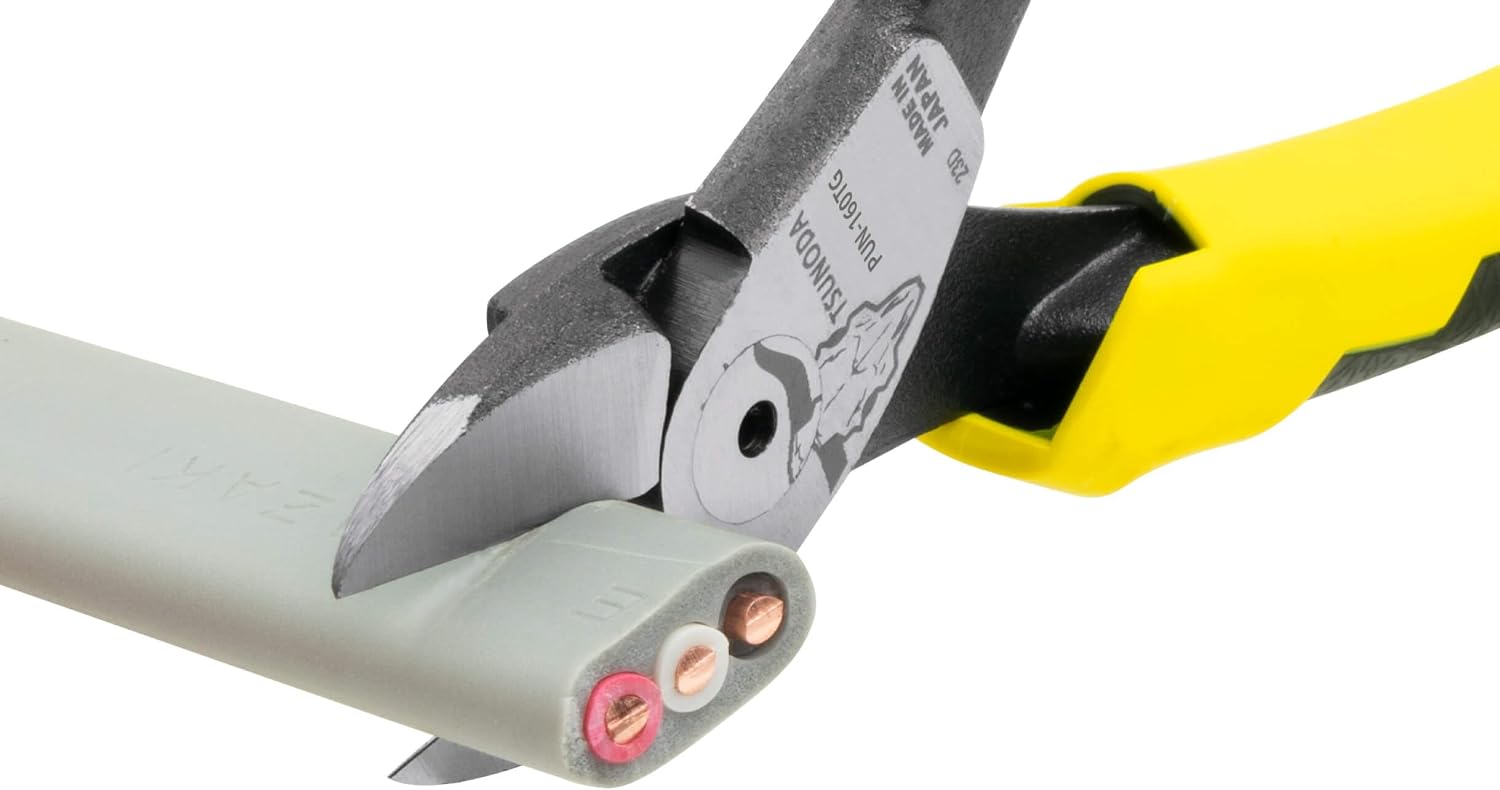 Tsunoda PUN-160TG, High-Leverage Sharp Edged Cutting Pliers 6-inches (160mm)