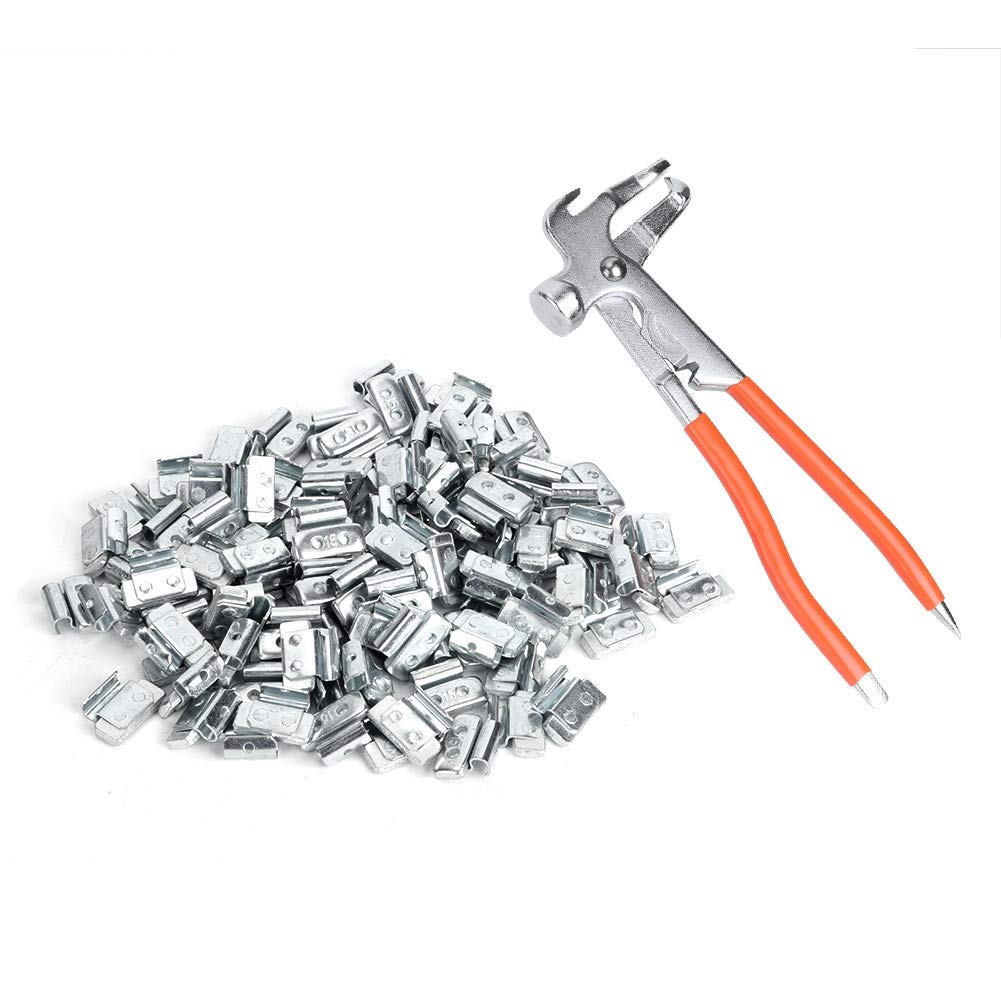 KIMISS 100szt. 15g Ciężarki Wyważające ze Stopu Aluminium w Stylu P ze Szczypcami do Naprawy Opon - Pasują do Stalowych kół w Samochodach Osobowych i Lekkich Ciężarówkach