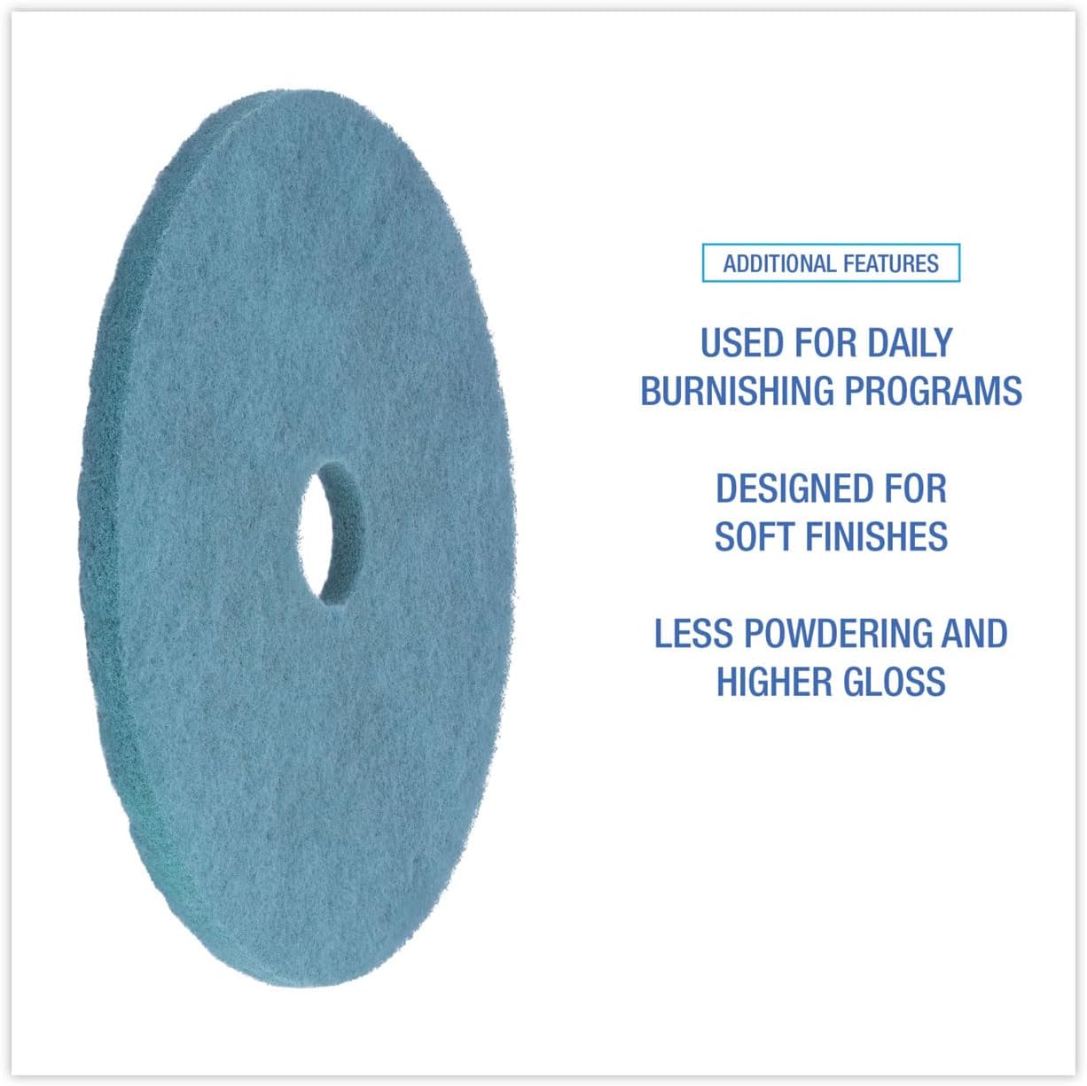Boardwalk Burnishing Floor Pads, 20" Diameter, Aqua, 5/Carton