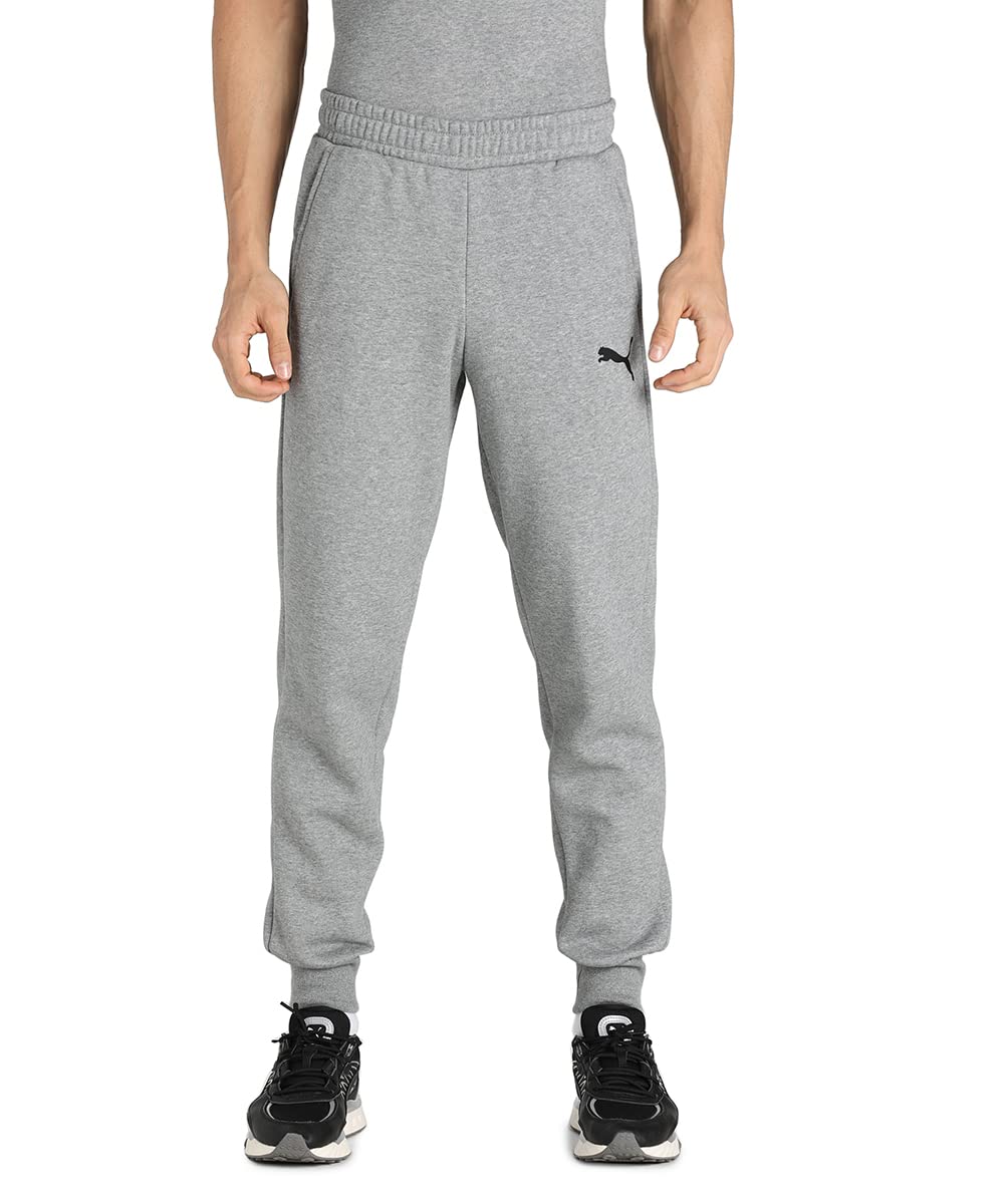 Puma Men's Medium Gray Heather-Cat Essentials Logo Sweatpants Grey Cat Size Xxl