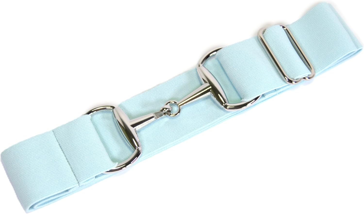 Kids 1.5 inch Elastic Equestrian Belt, Horse Riding Belt with Silver Buckle for Riding Breeches Girls (Light Aqua), Adjustable
