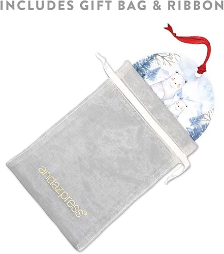 Miniatura 4 de Andaz Press Adorno de recuerdo de Navidad de metal redondo personalizado para la familia, My First Christmas As Gigi 2024, acuarela de osos polares