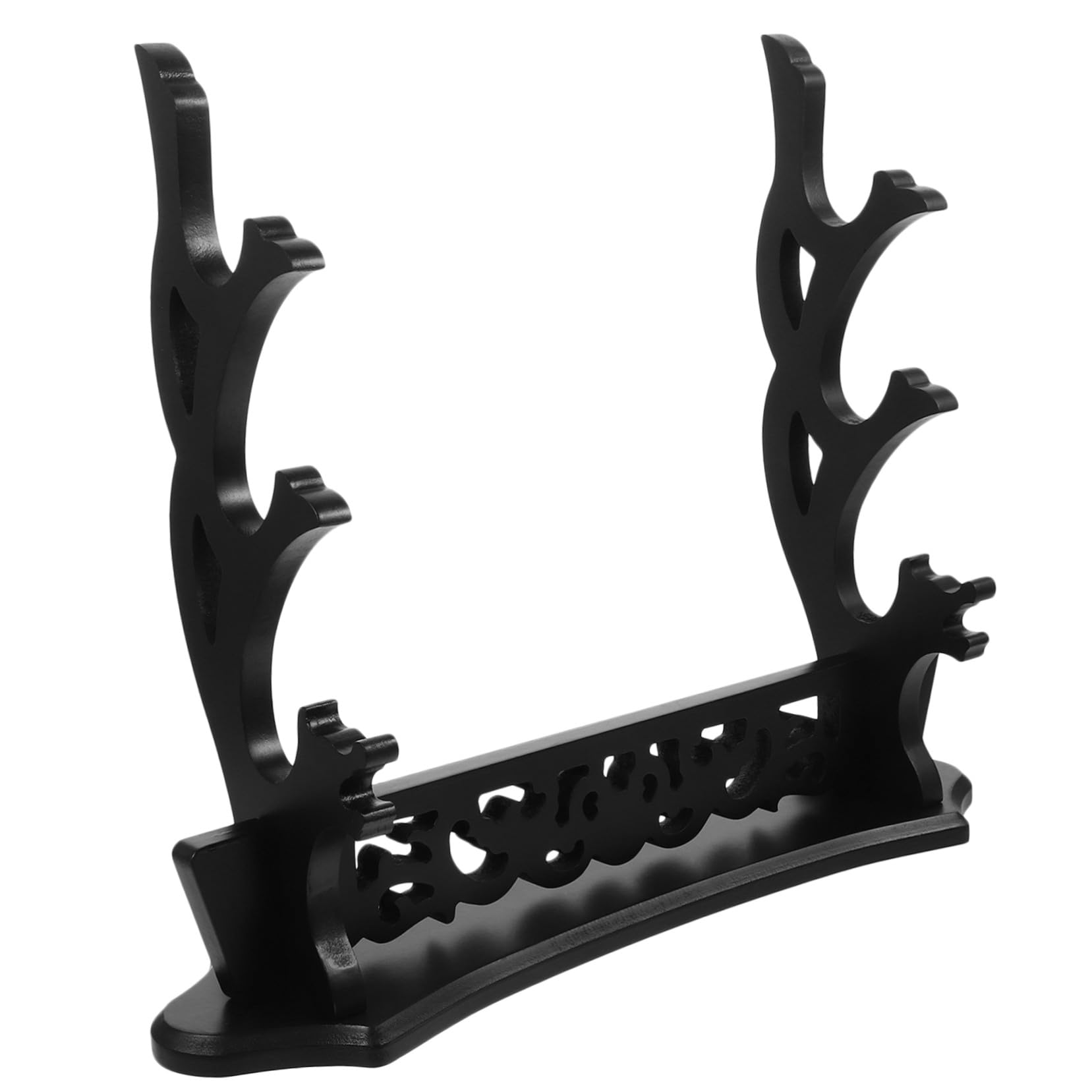 Présentoir en bois foncé dragon pour lames et jouets de collection TOYANDONA