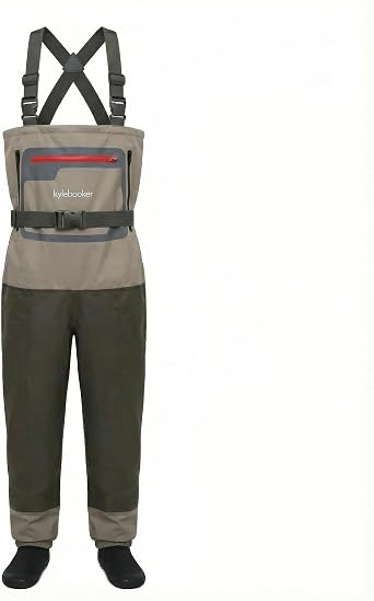 Kylebooker Fly Fishing Waders Breathable Stocking Foot Chest Waders for Men and Women