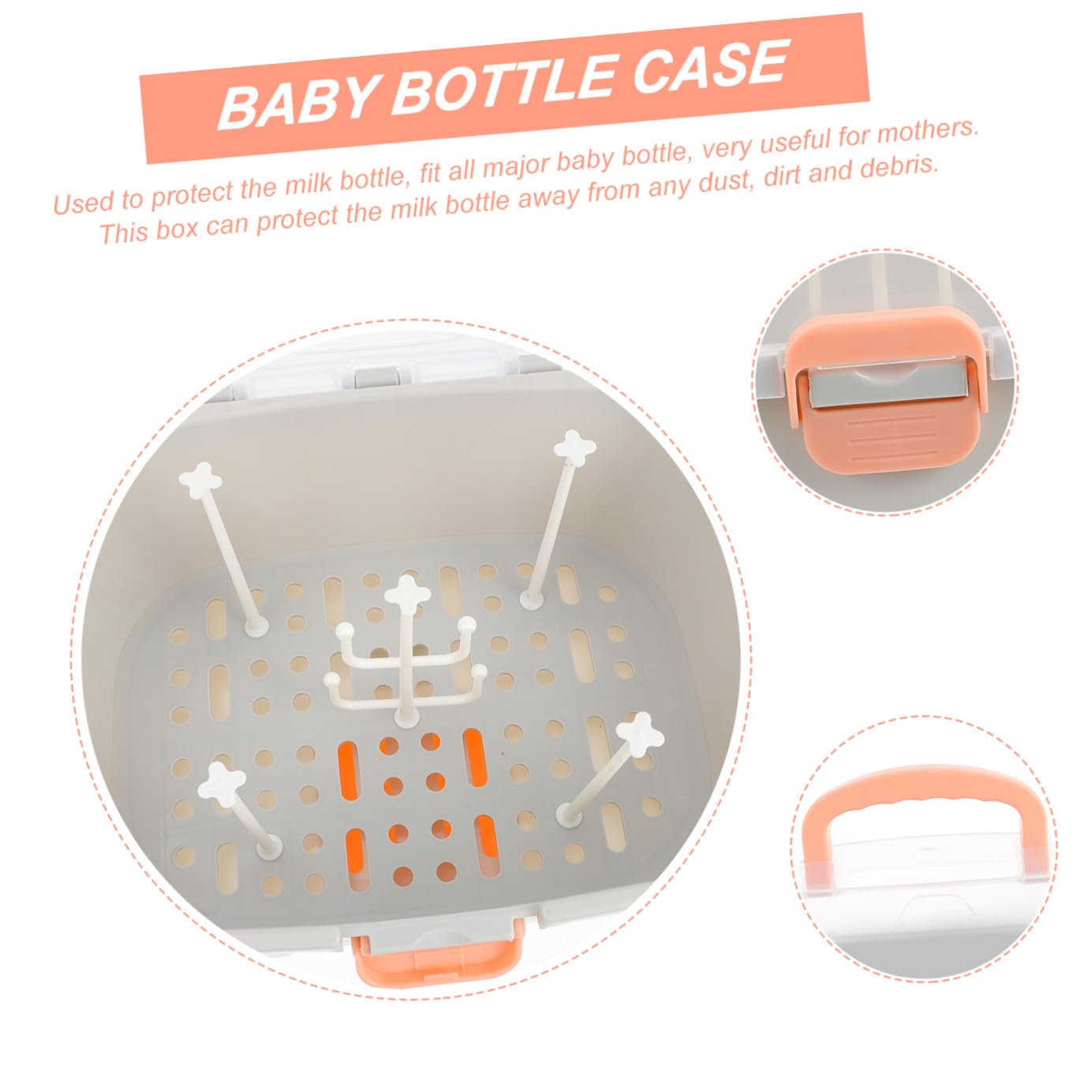 Tragbare Aufbewahrungsbox für Babymilchflaschen, Pp, Groß | Babyschale für Reisen und Outdoor, Leicht zu Reinigen, für Schnuller und Milchflasche