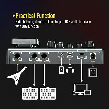 SONICAKE Matribox - Guitar Multi Effects Processor with Expression Pedal, With 130 Built-in Guitar/Bass/Acoustic Effects, Amp Modeling, IR Cabinets Simulation, Stereo OTG USB Audio Interface QME-50